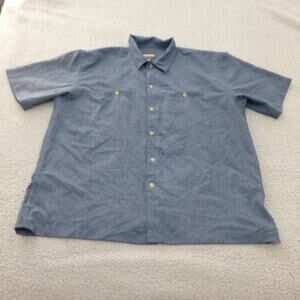 Woolrich Shirt Mens XL Button Up Tactical Elite Blue Short Sleeve Outdoor